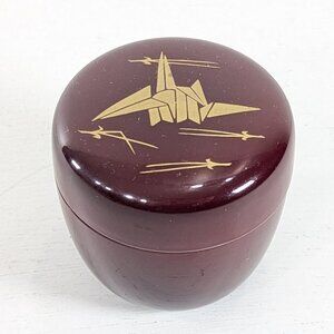 Japanese lacquerware tea caddy, Natsume matcha green tea storage container